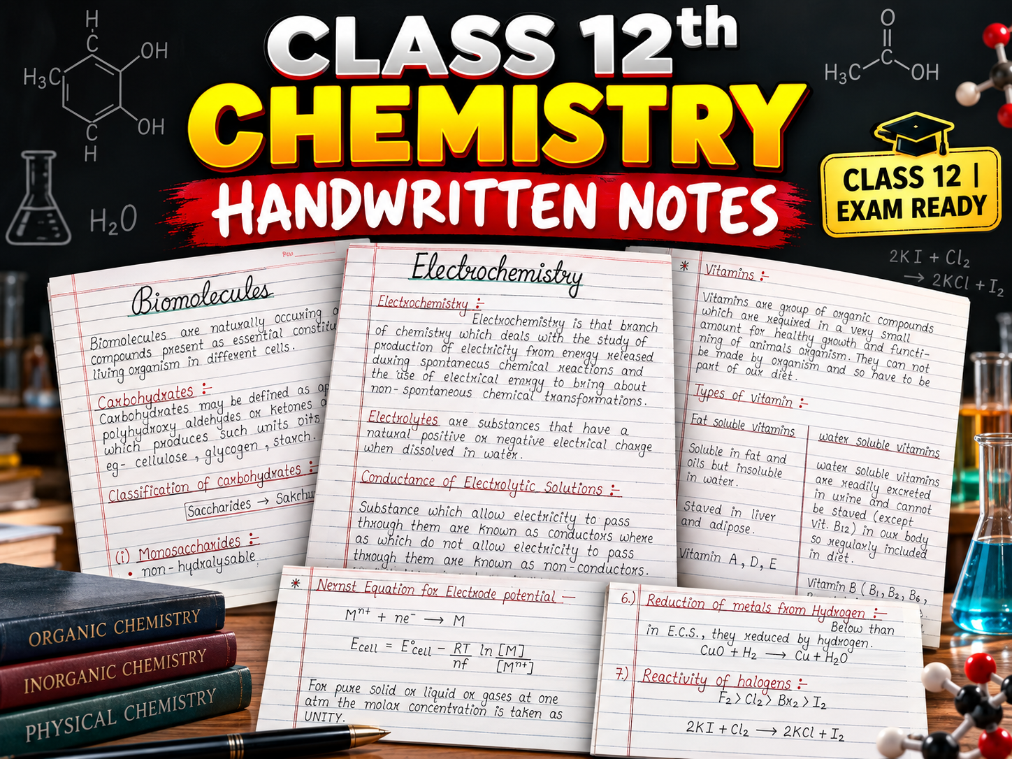 Class 12 Chemistry Handwritten Notes | Complete Chemistry Notes for Class 12 | Exam & Board Preparation