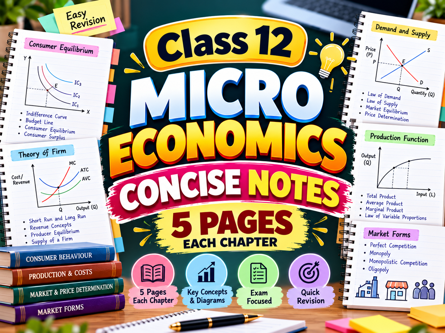 Class 12 Micro Economics Concise Notes PDF | CBSE Class 12 Microeconomics Chapter-Wise Notes