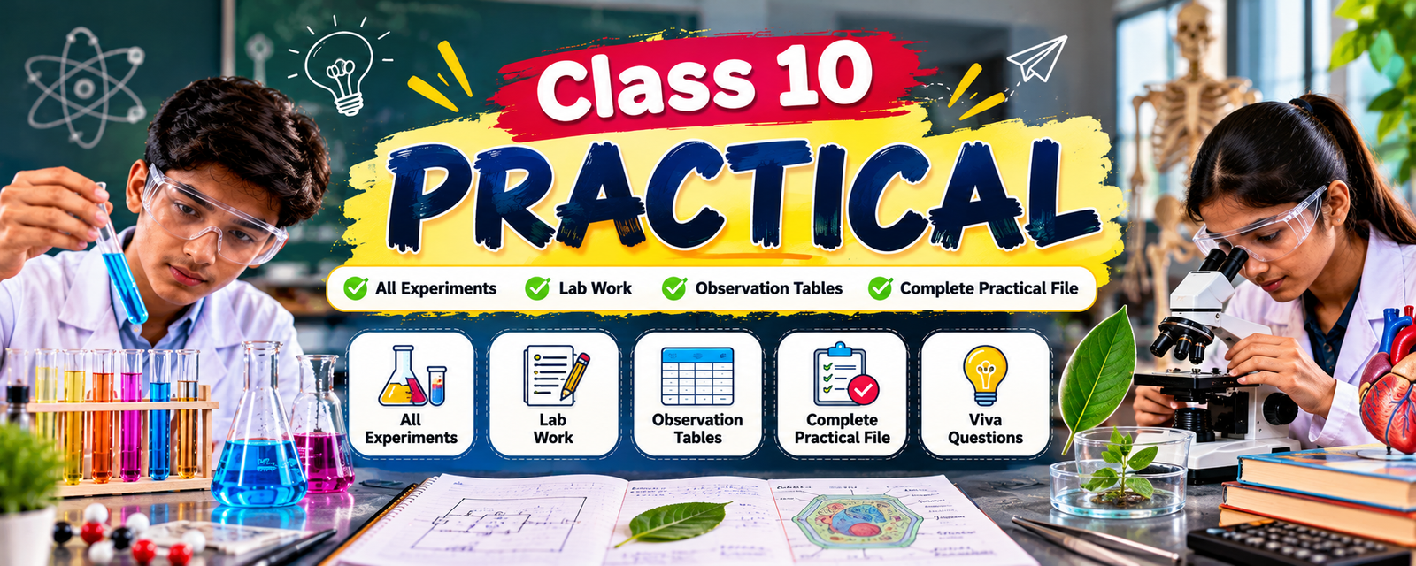 Class 10 Science Practical – Complete Lab Manual, Experiments & Observation Tables